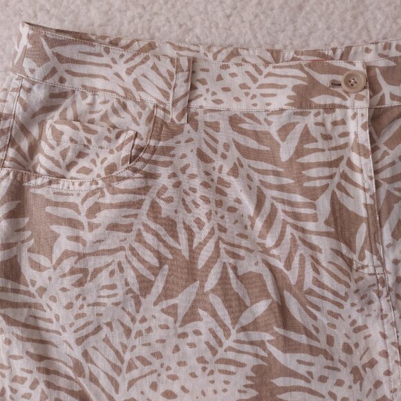 Tommy Bahama Relax Skirt Linen Lace Fern White Khaki Women's Sz 16 NWT - Picture 5 of 14